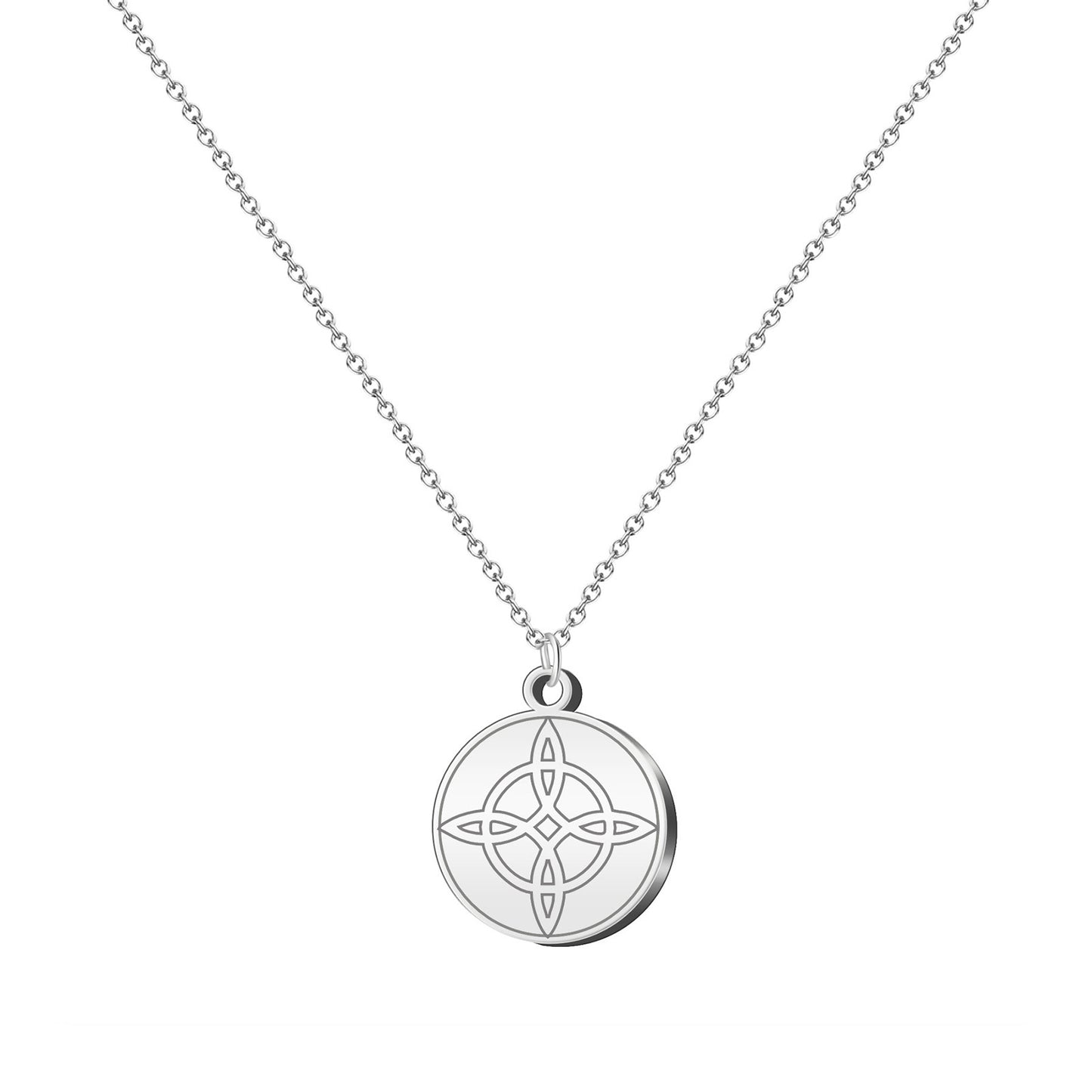 Colgante Nudo Bruja en Acero Inoxidable 💎 Amuleto contra el Mal de Ojo 🧿 Collar de Suerte para Mujer y Hombre + Pulsera 7 Nudos de Regalo 🎁 con Tarjeta Diseñada