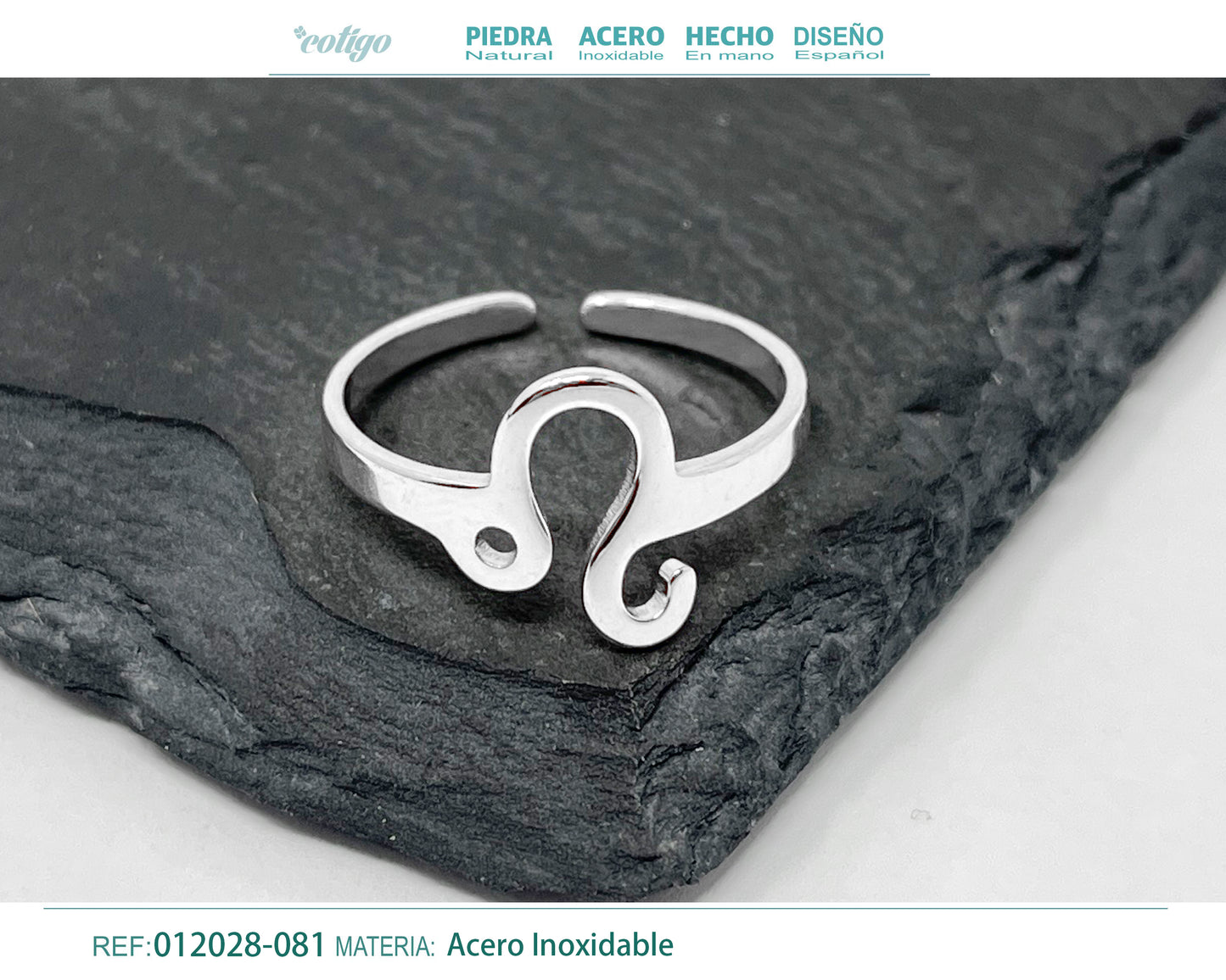 Anillo Acero Zodiaco color Plateado