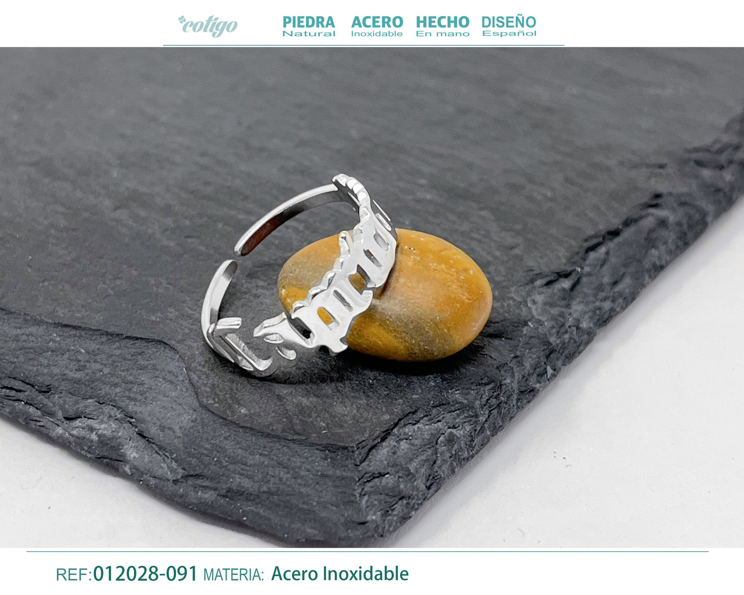 Anillo Acero Zodiaco color Plateado