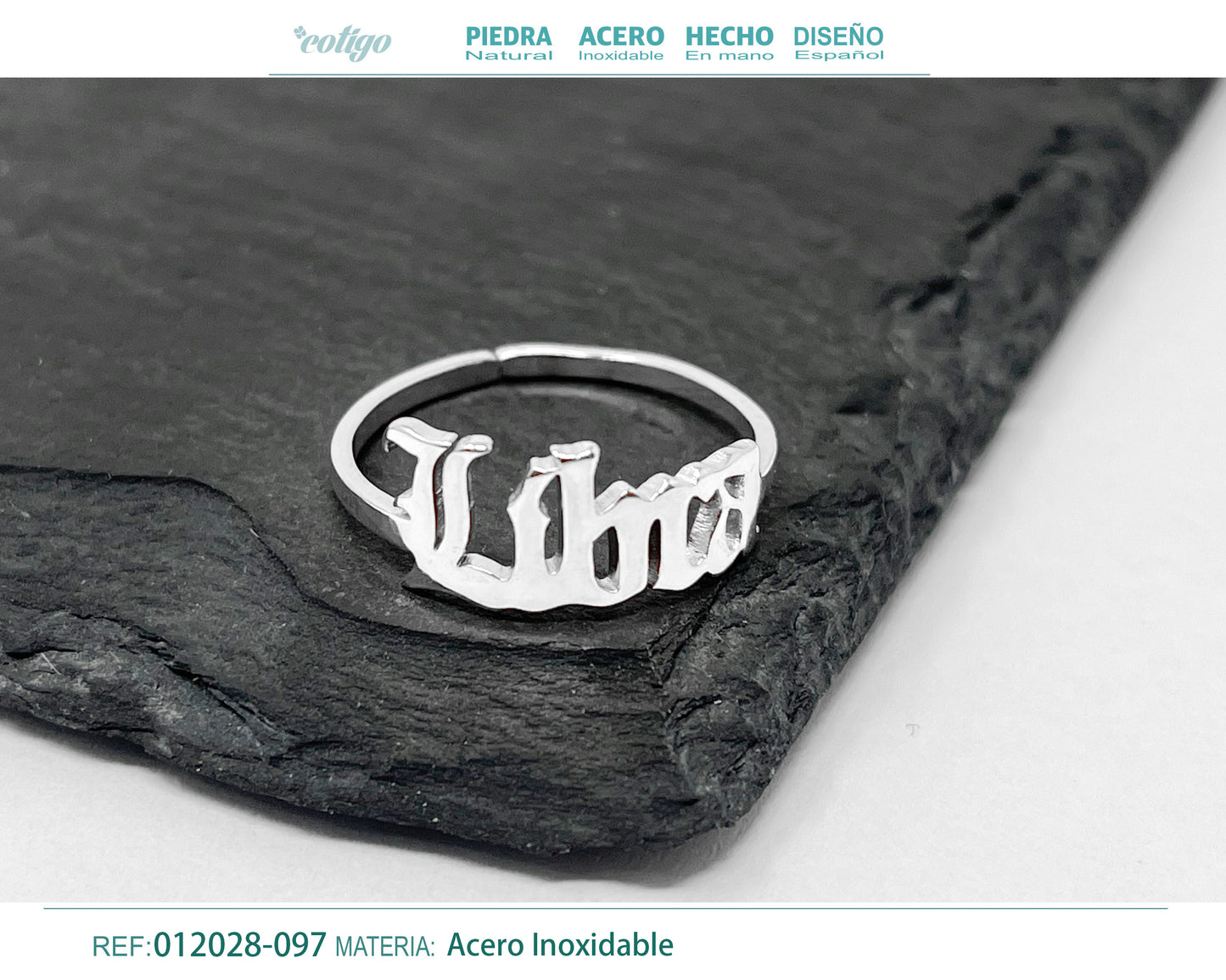 Anillo Acero Zodiaco color Plateado