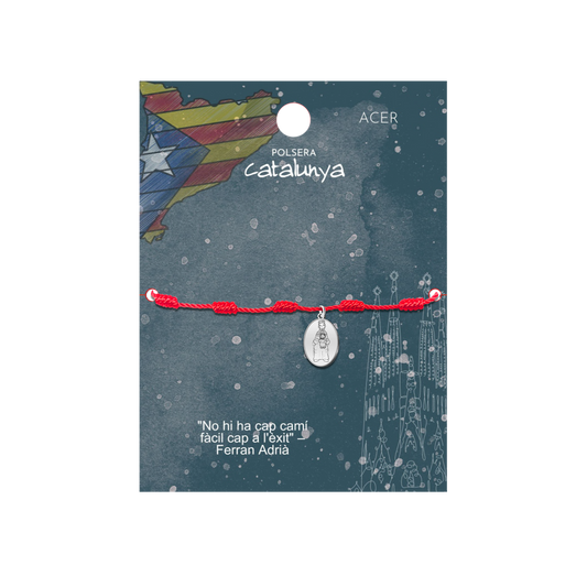 Pulsera 7 Nudos con Medalla de la Virgen de Montserrat en Acero Inoxidable