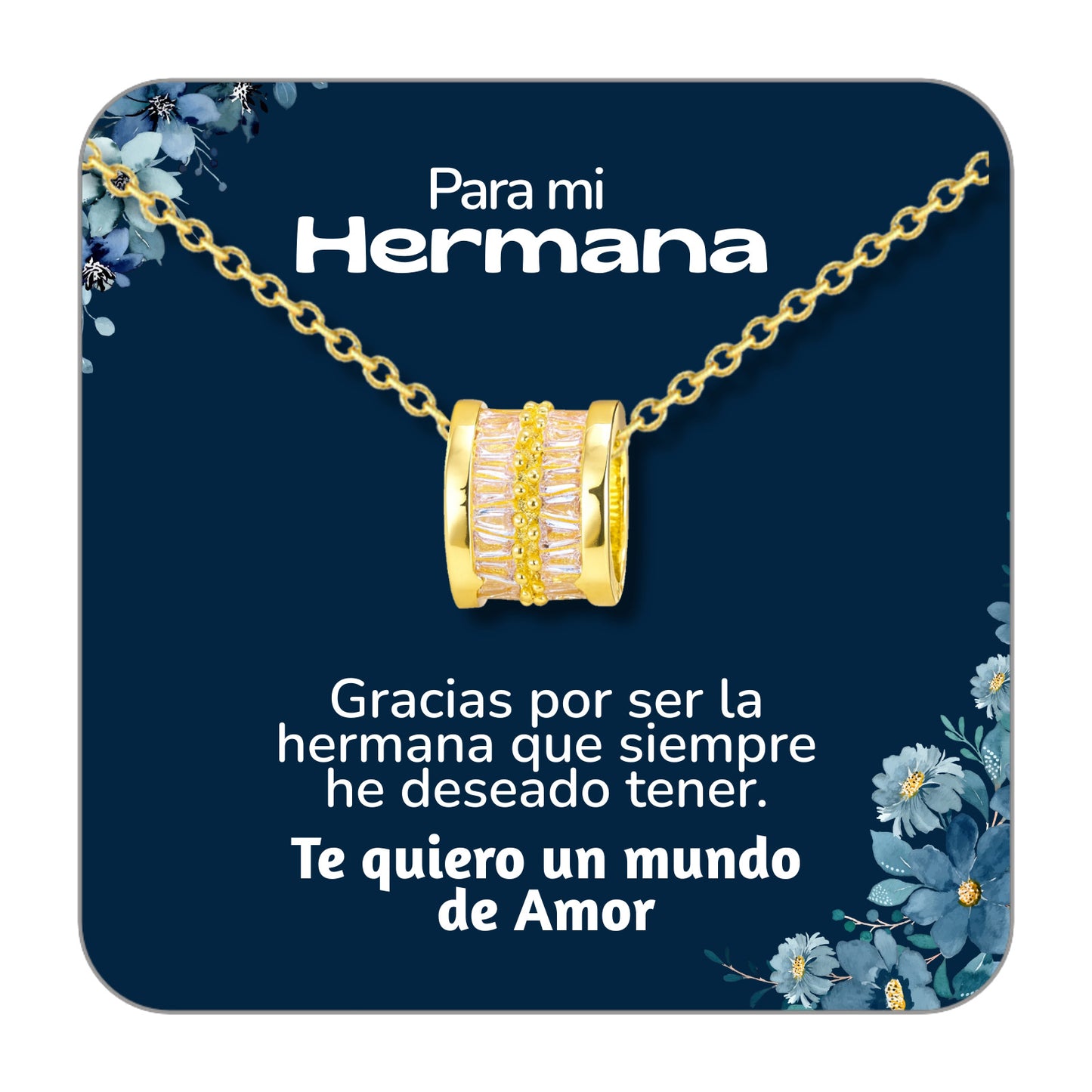 Collar Acero y colgante Cobre con Piedra Circonita para Regalar a Hermana