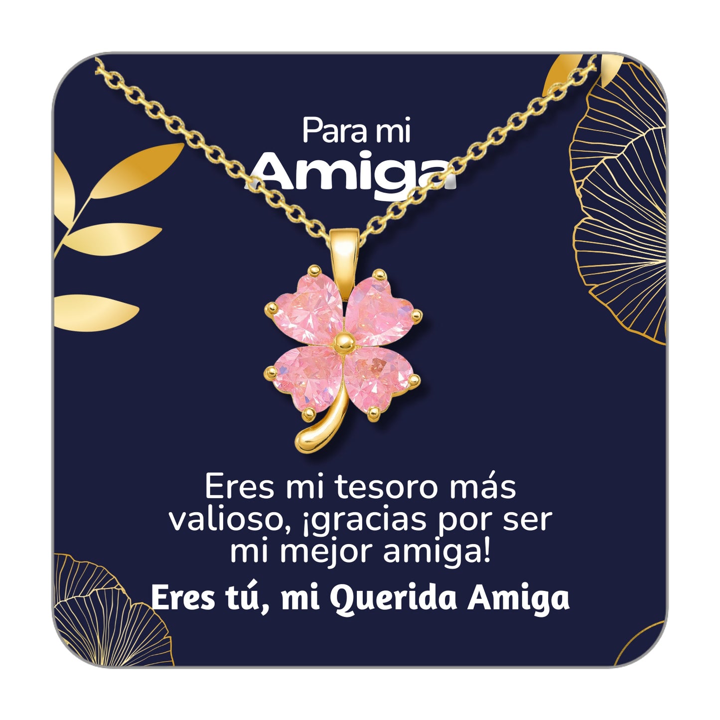 Collar Acero y colgante Cobre con Piedra Circonita para Regalar a Amiga