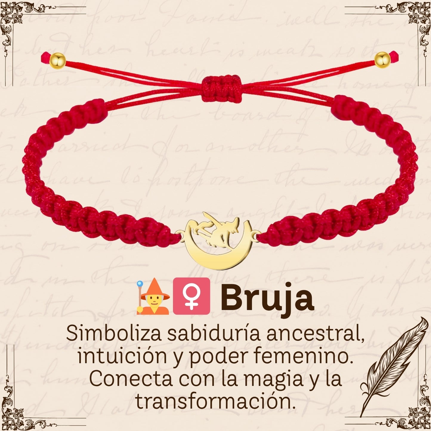 Pulsera Hilo Destino Roja Hecho a Mano 🧵 con Amuleto de Suerte y Protección 🍀 en Acero Inoxidable 💎