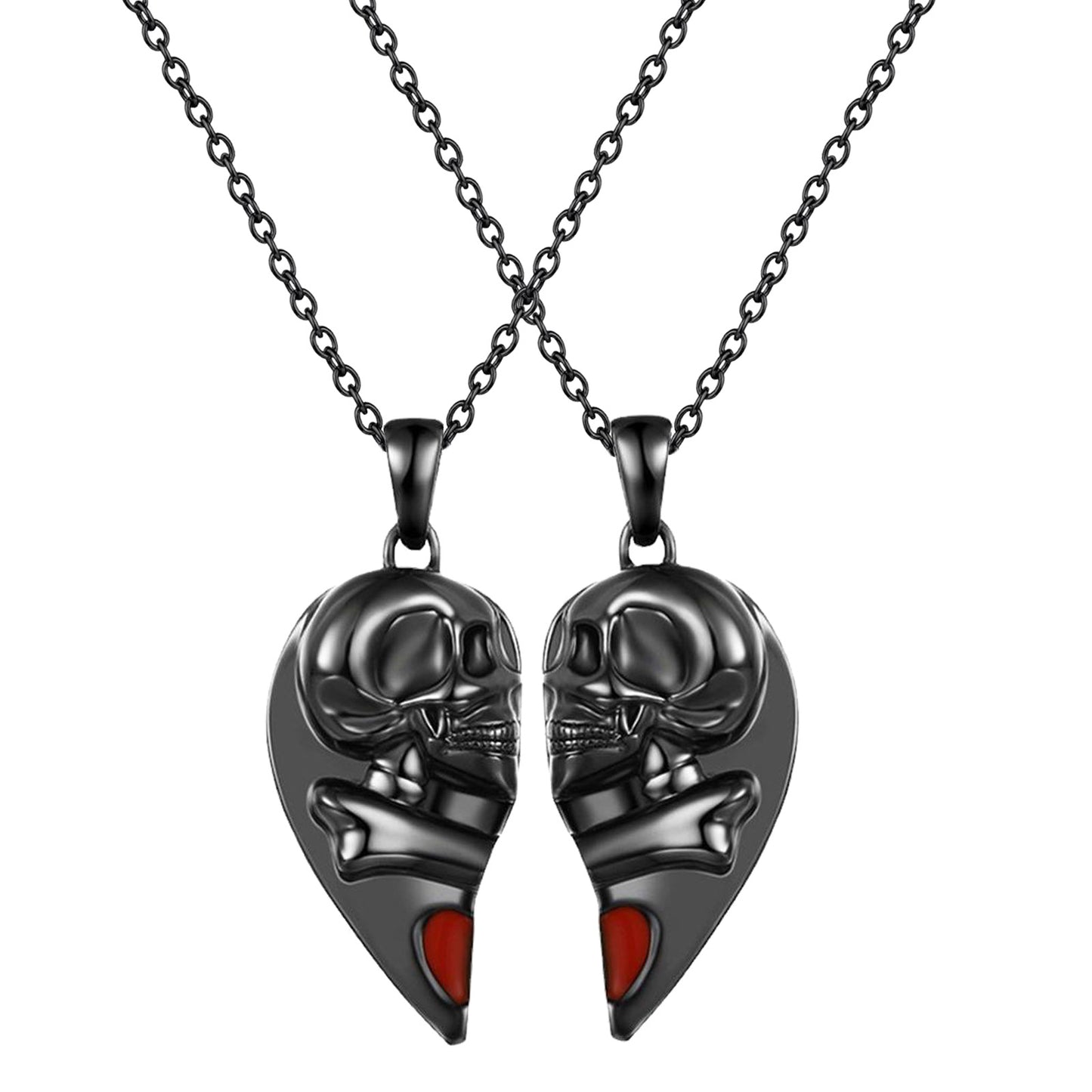 Collar gótico para mujer o Hombre, diseños de corazón, calavera, luna y fénix | Joyería oscura | Regalo romántico y original