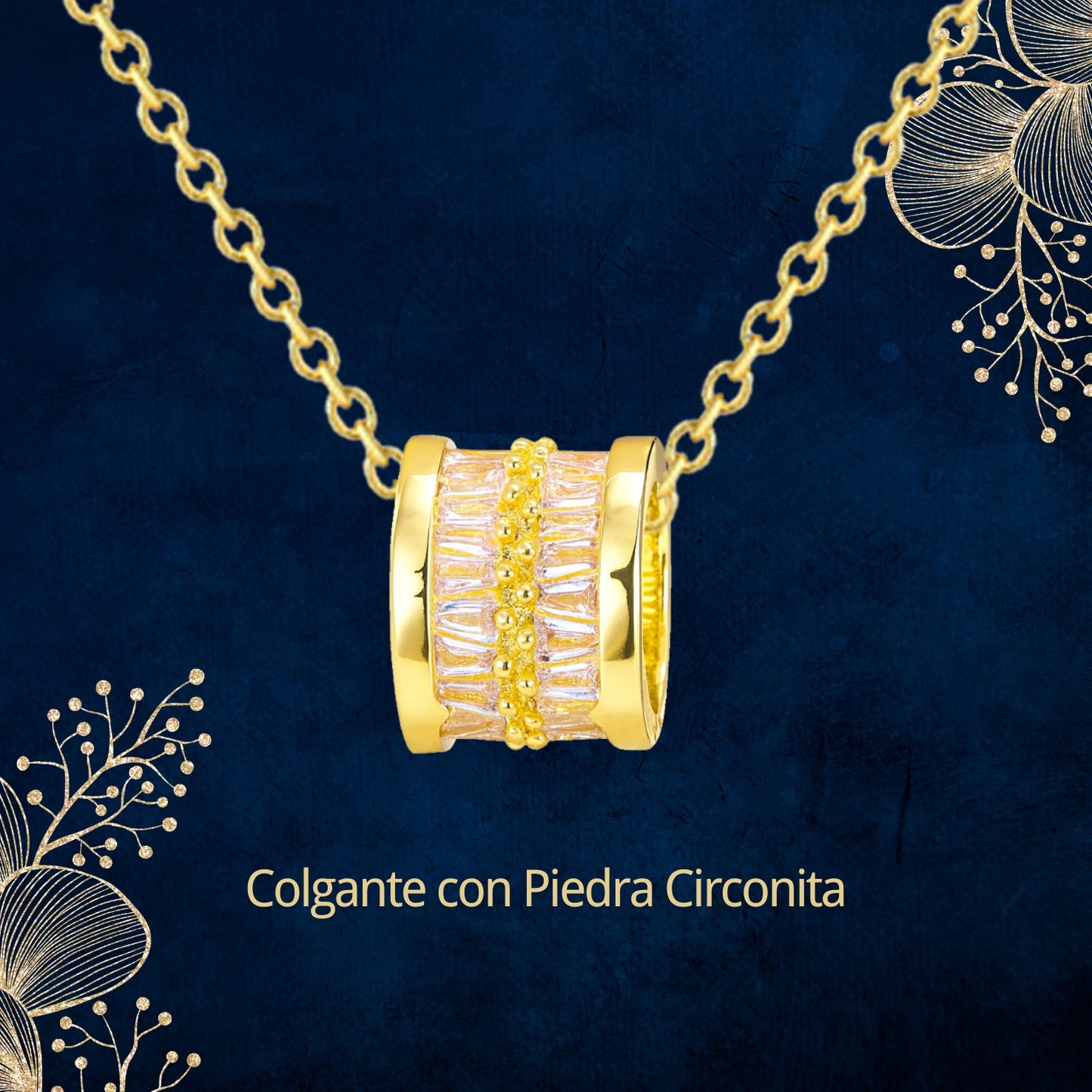 Collar Acero y colgante Cobre con Piedra Circonita para Regalar a Hermana