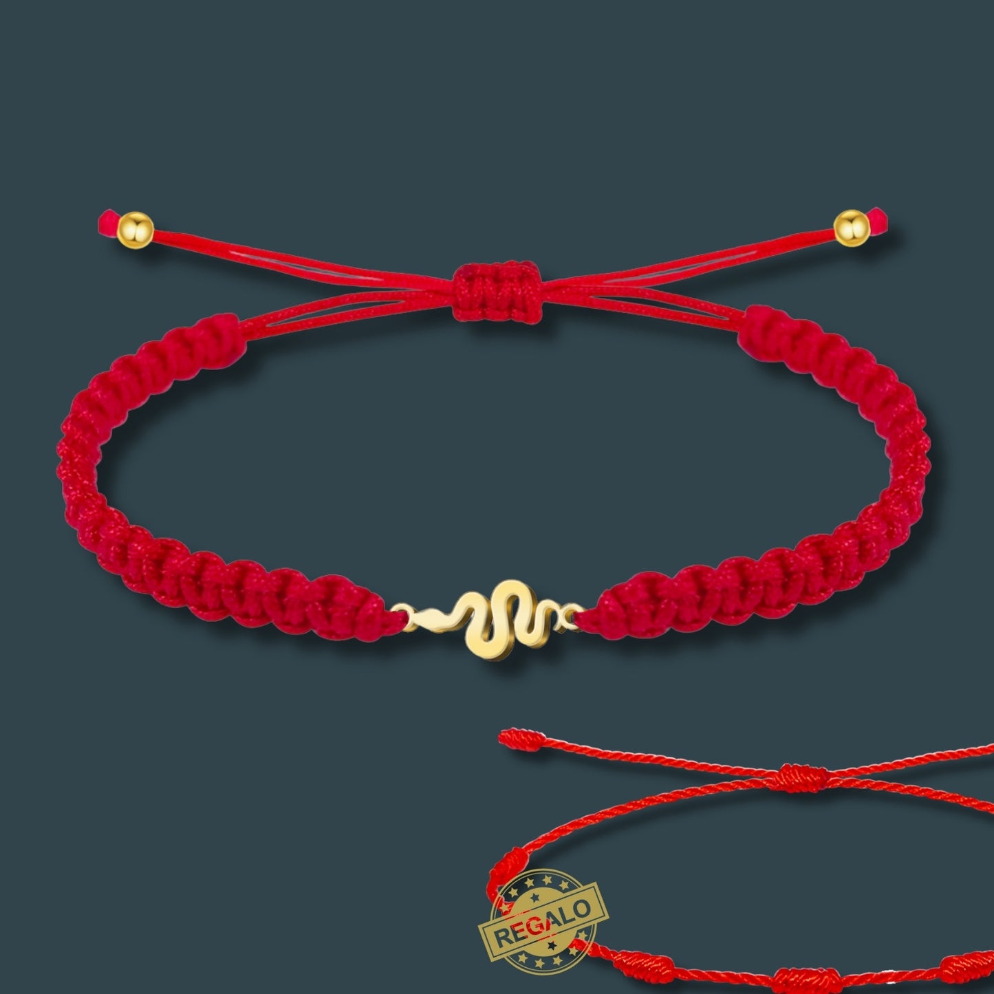 Pulsera Hilo Destino Roja Hecho a Mano 🧵 con Amuleto de Suerte y Protección 🍀 en Acero Inoxidable 💎 ¡Incluye Pulsera 7 Nudos de Regalo! 🎁