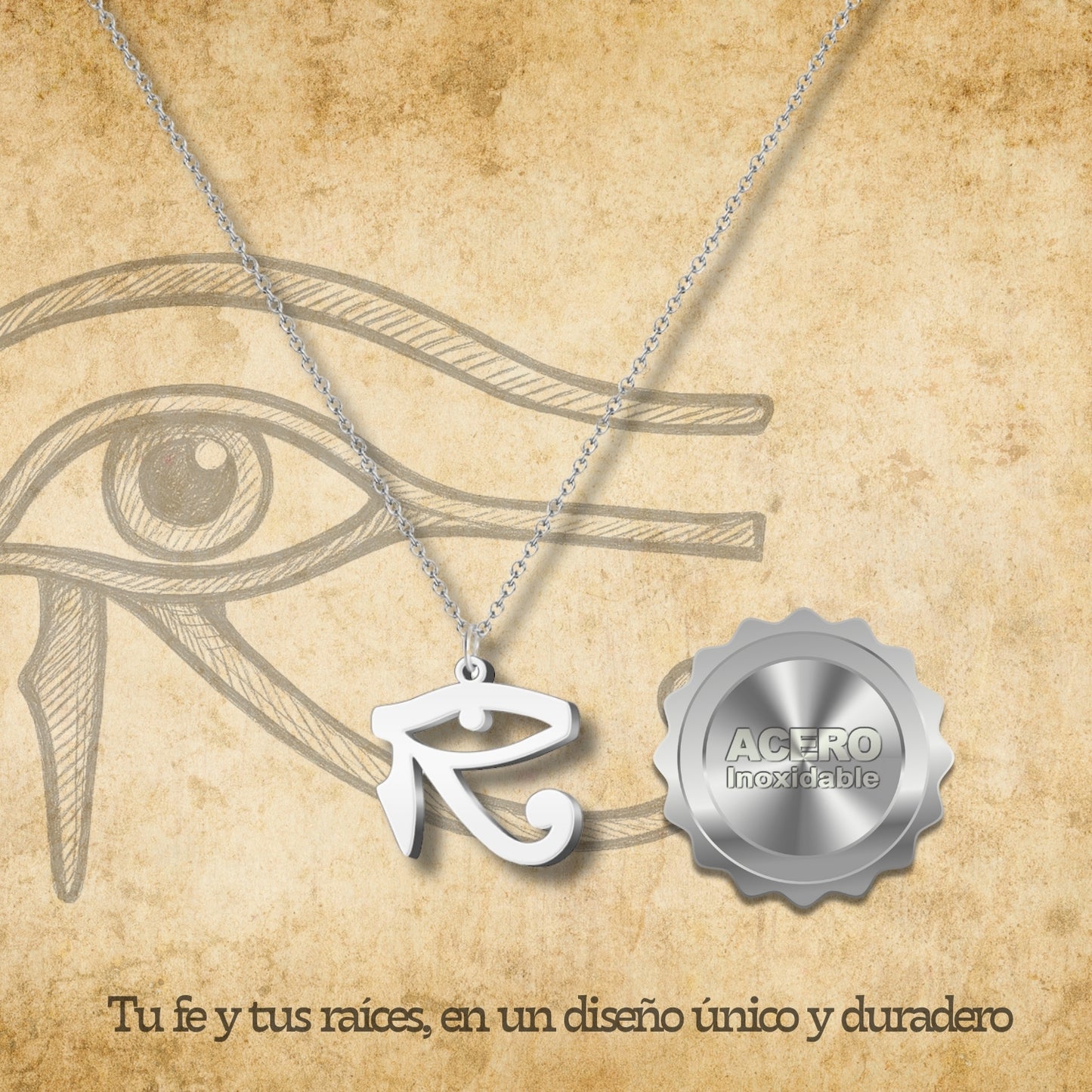 Colgante Ojo horus Acero Plateado