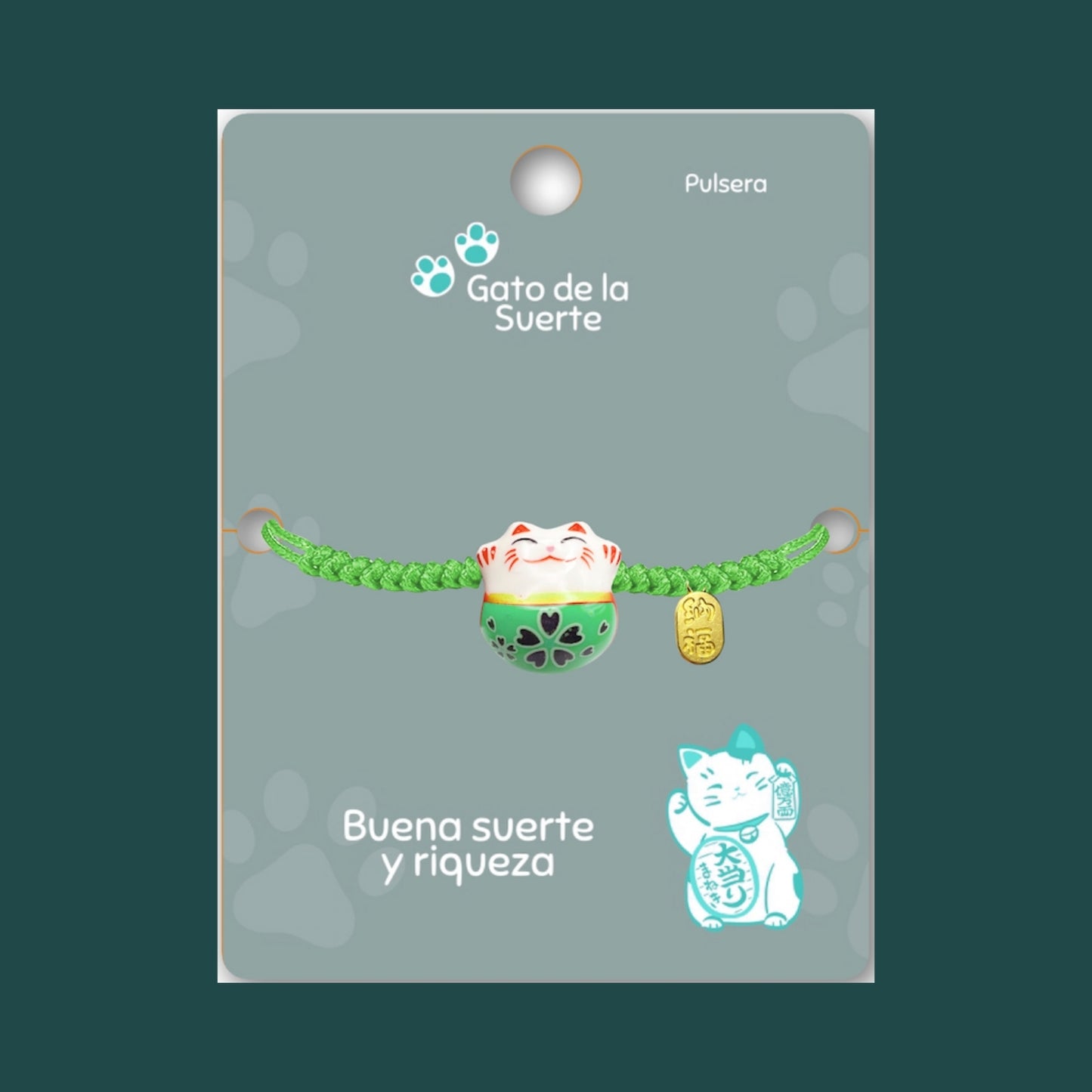 Pulsera Maneki-neko 🐱 |Pulsera Gato de la suerte| Amuleto de la suerte y protección | Hecha a mano con encanto oriental 💫