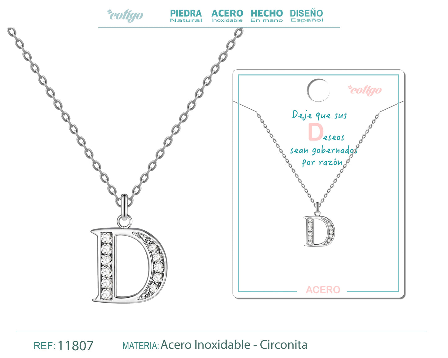 Collar Letra-D con Stras