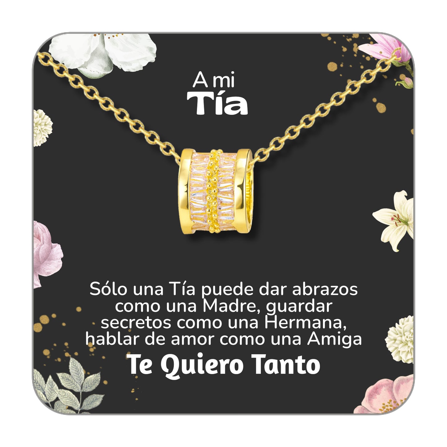 Collar Acero y colgante Cobre con Piedra Circonita para Regalar a Tía