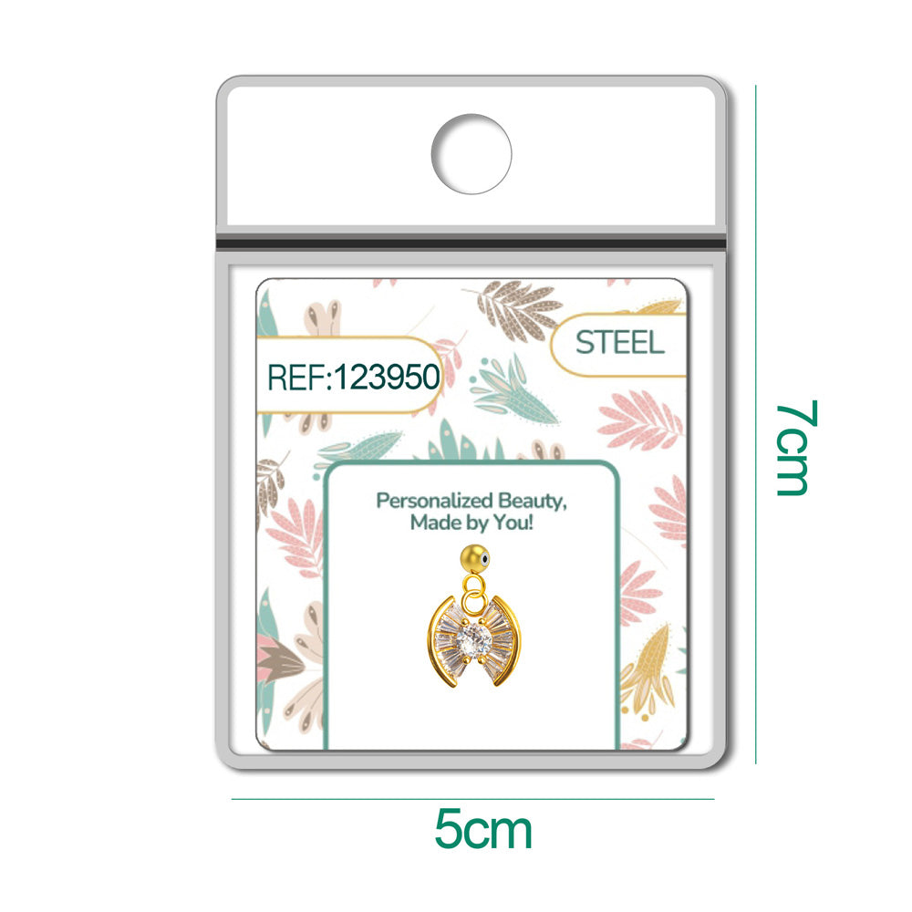 CHARM de Cobre Chapado Oro 14K con Circonita-con Bola de Goma