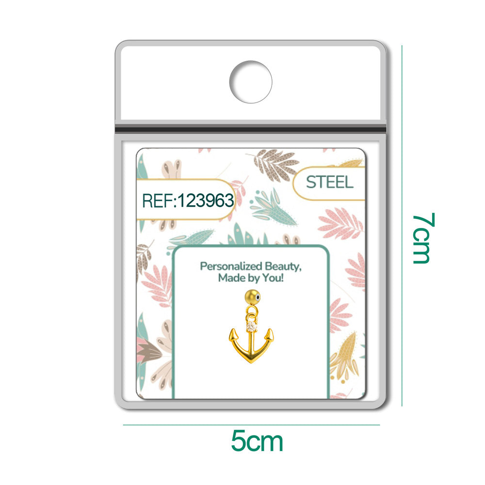 CHARM de Cobre Chapado Oro 14K con Circonita-con Bola de Goma