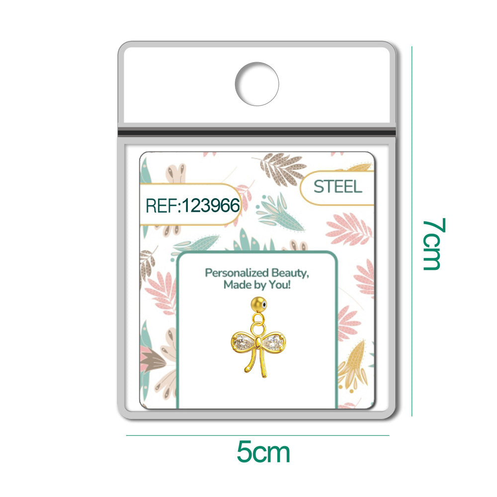 CHARM de Cobre Chapado Oro 14K con Circonita-con Bola de Goma