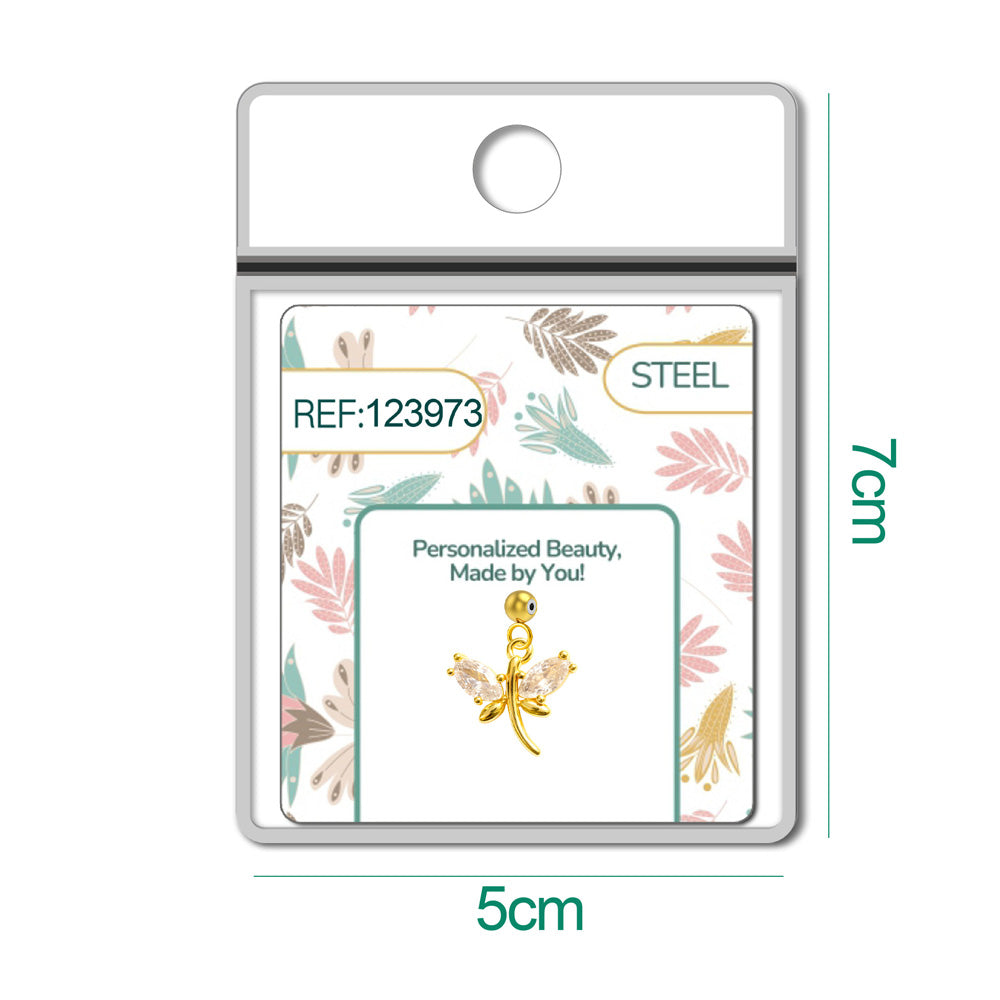 CHARM de Cobre Chapado Oro 14K con Circonita-con Bola de Goma