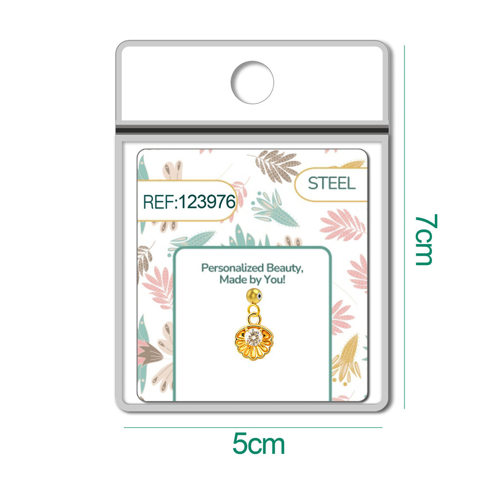 CHARM de Cobre Chapado Oro 14K con Circonita-con Bola de Goma