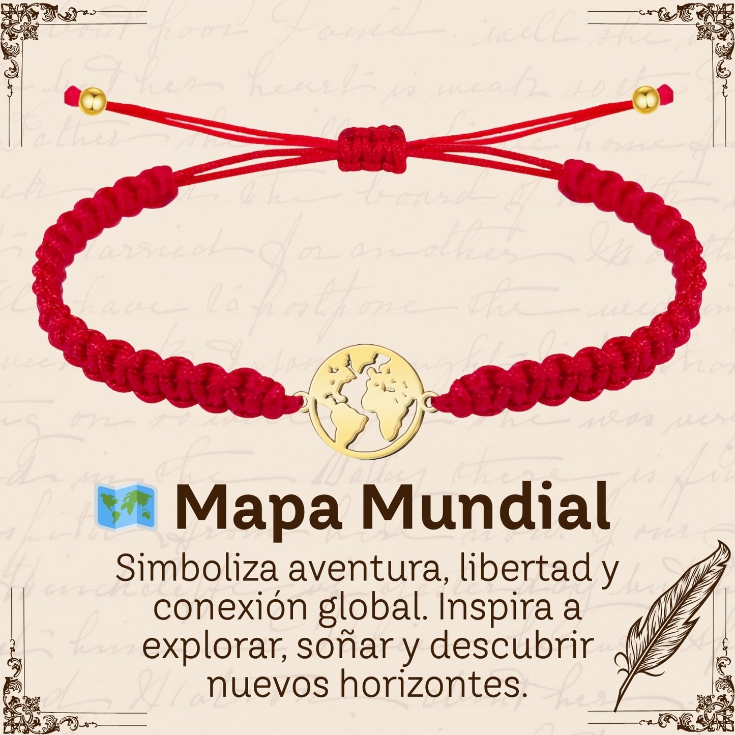 Pulsera Hilo Destino Roja Hecho a Mano 🧵 con Amuleto de Suerte y Protección 🍀 en Acero Inoxidable 💎
