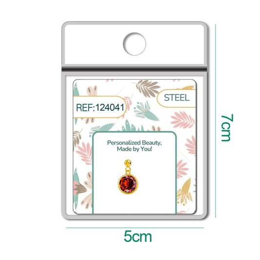 CHARM Acero Dorado con piedra Nacimiento de ENERO-con Bola de Goma - cotigo