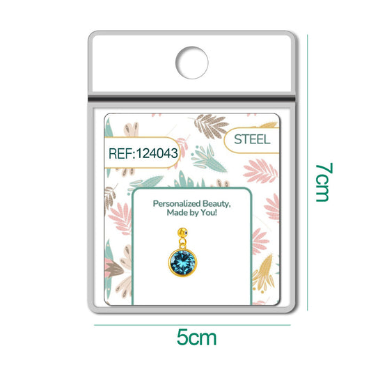 CHARM Acero Dorado con piedra Nacimiento de MARZO-con Bola de Goma - cotigo