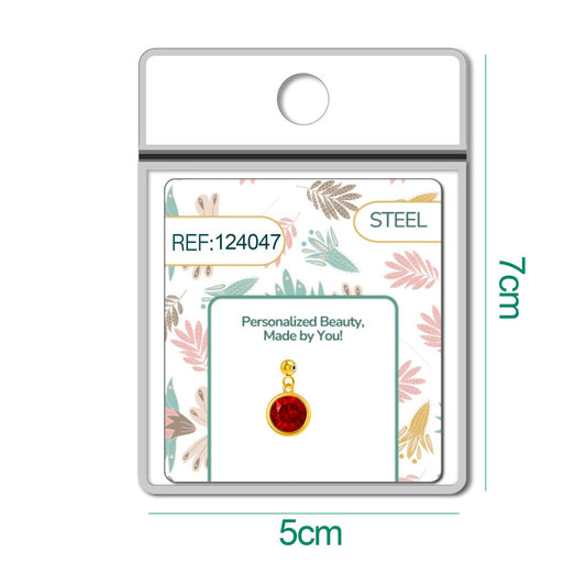 CHARM Acero Dorado con piedra Nacimiento de JULIO-con Bola de Goma - cotigo