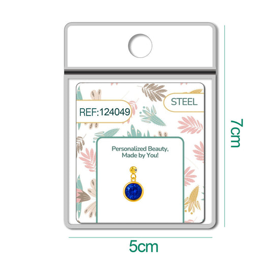 CHARM Acero Dorado con piedra Nacimiento de SEPTIEMPRE-con Bola de Goma - cotigo