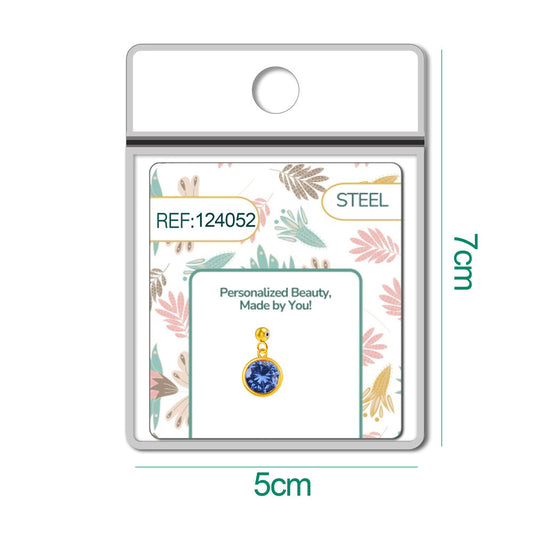 CHARM Acero Dorado con piedra Nacimiento de DICIEMBRE-con Bola de Goma - cotigo