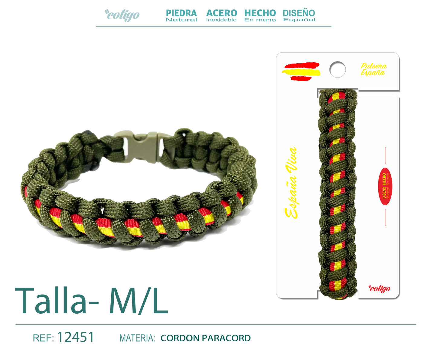 Pulsera Paracord trenzado Talla-M,L
