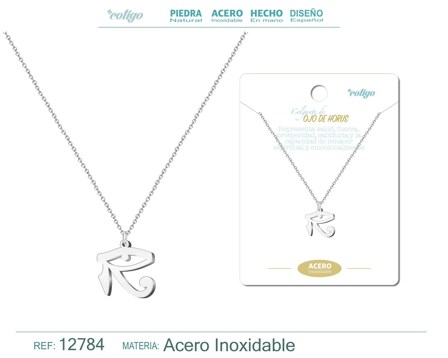 Colgante Ojo horus Acero Plateado