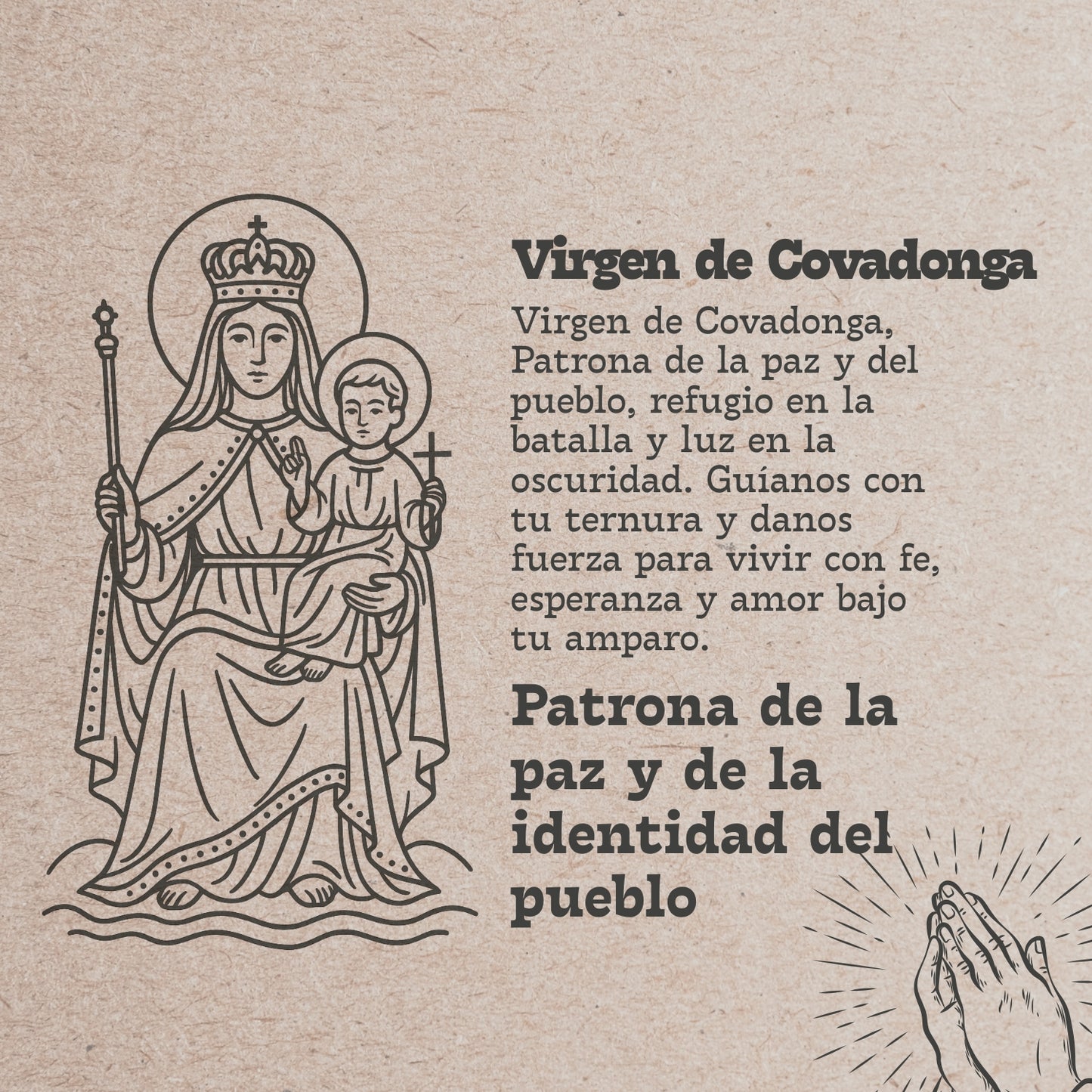 Pulsera 7 nudos con Virgen Covadonga Acero Platado