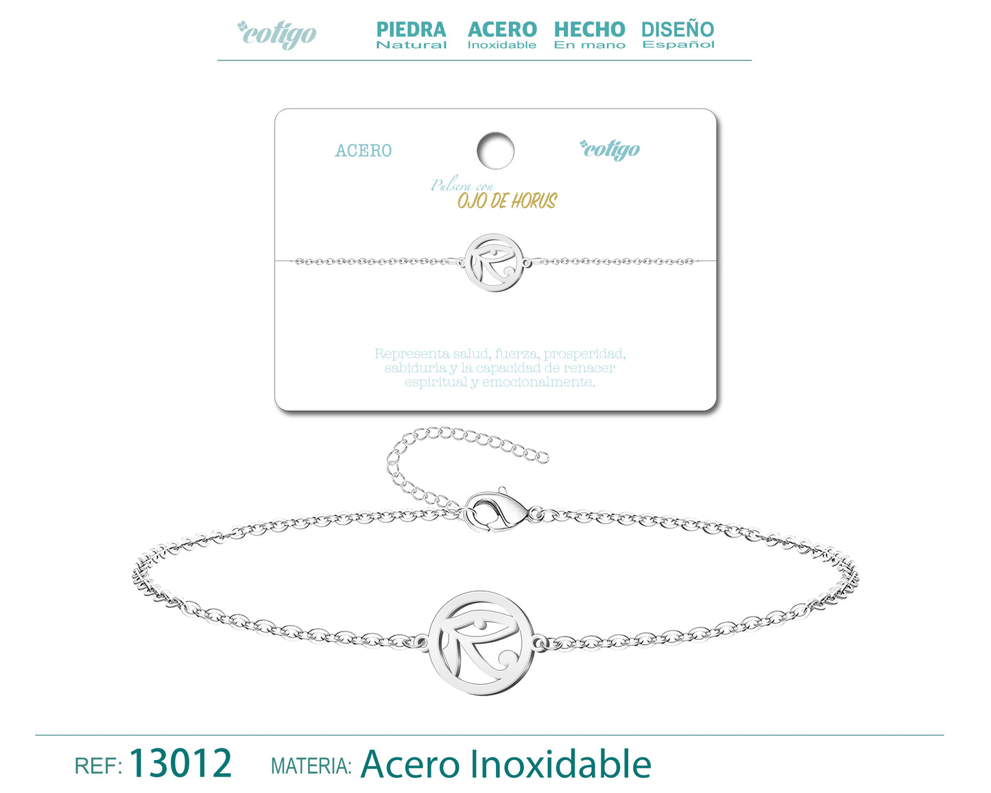 Pulsera Ojo de Horus Acero Inoxidable