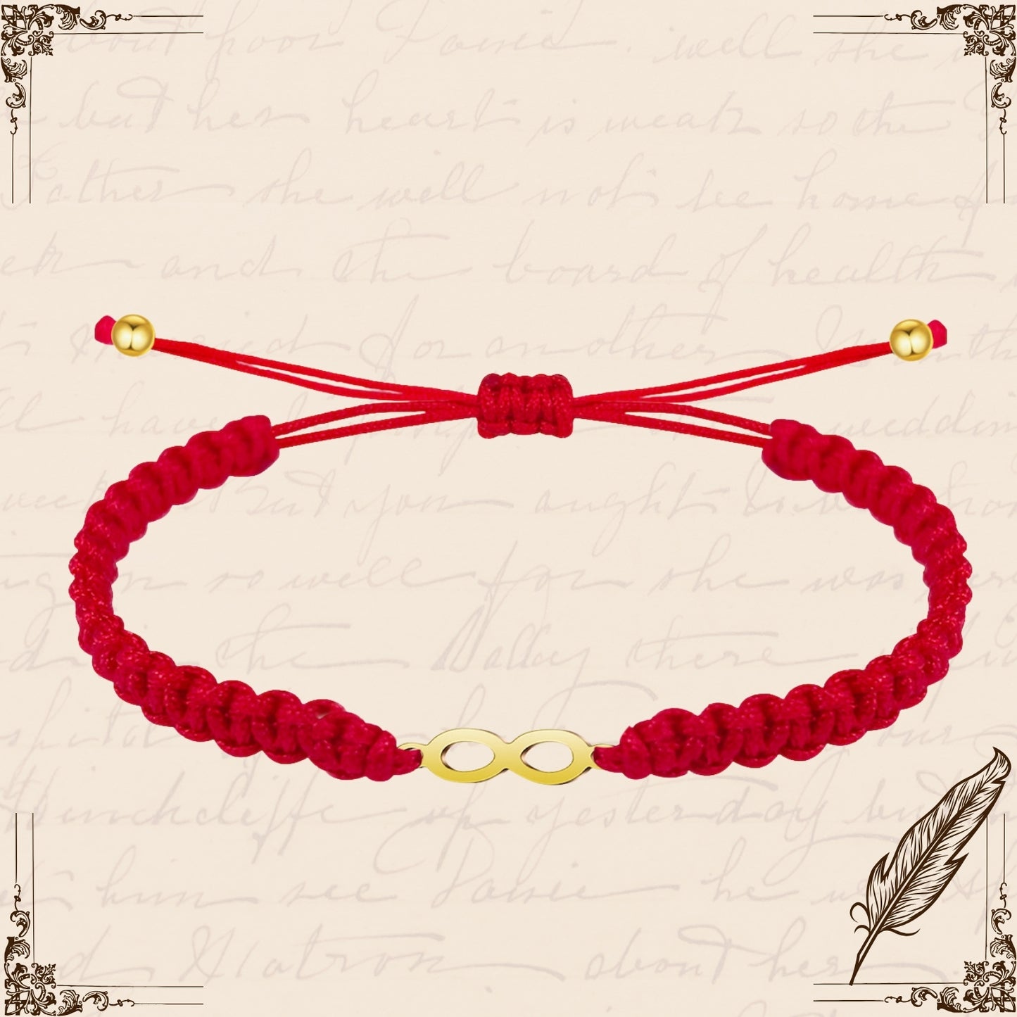 Pulsera Hilo Destino Rojo-Infinito Dorado