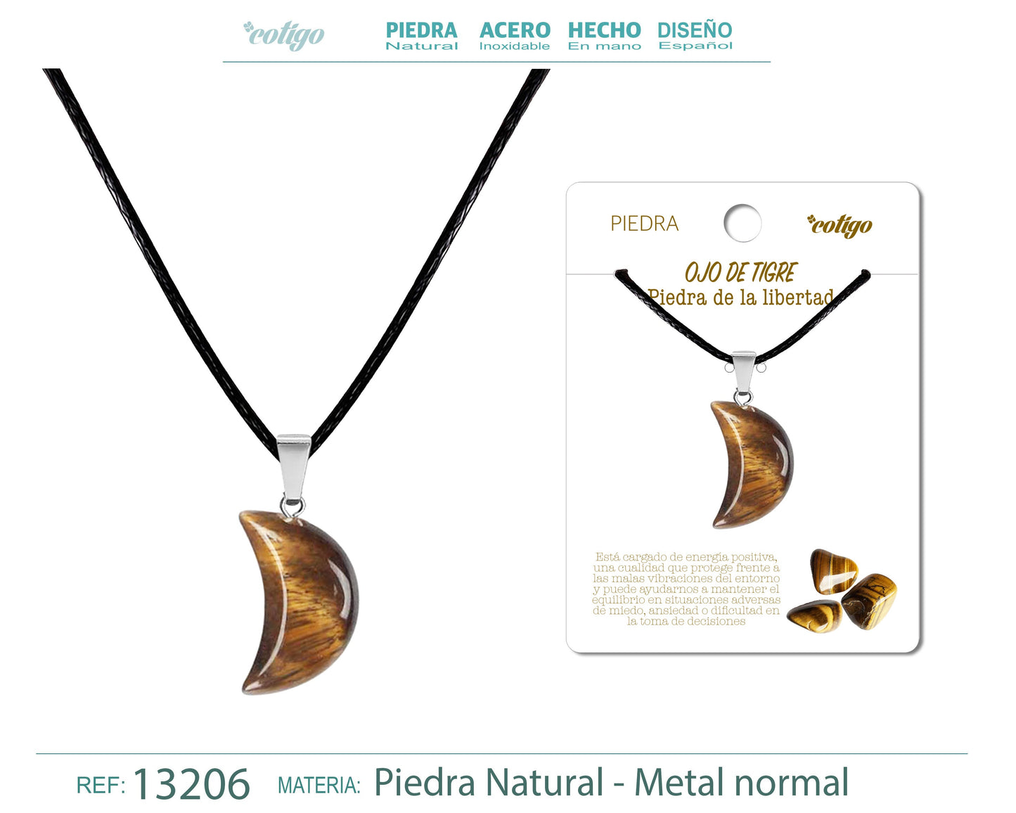 Colgante Luna de piedra Ojo de tigre