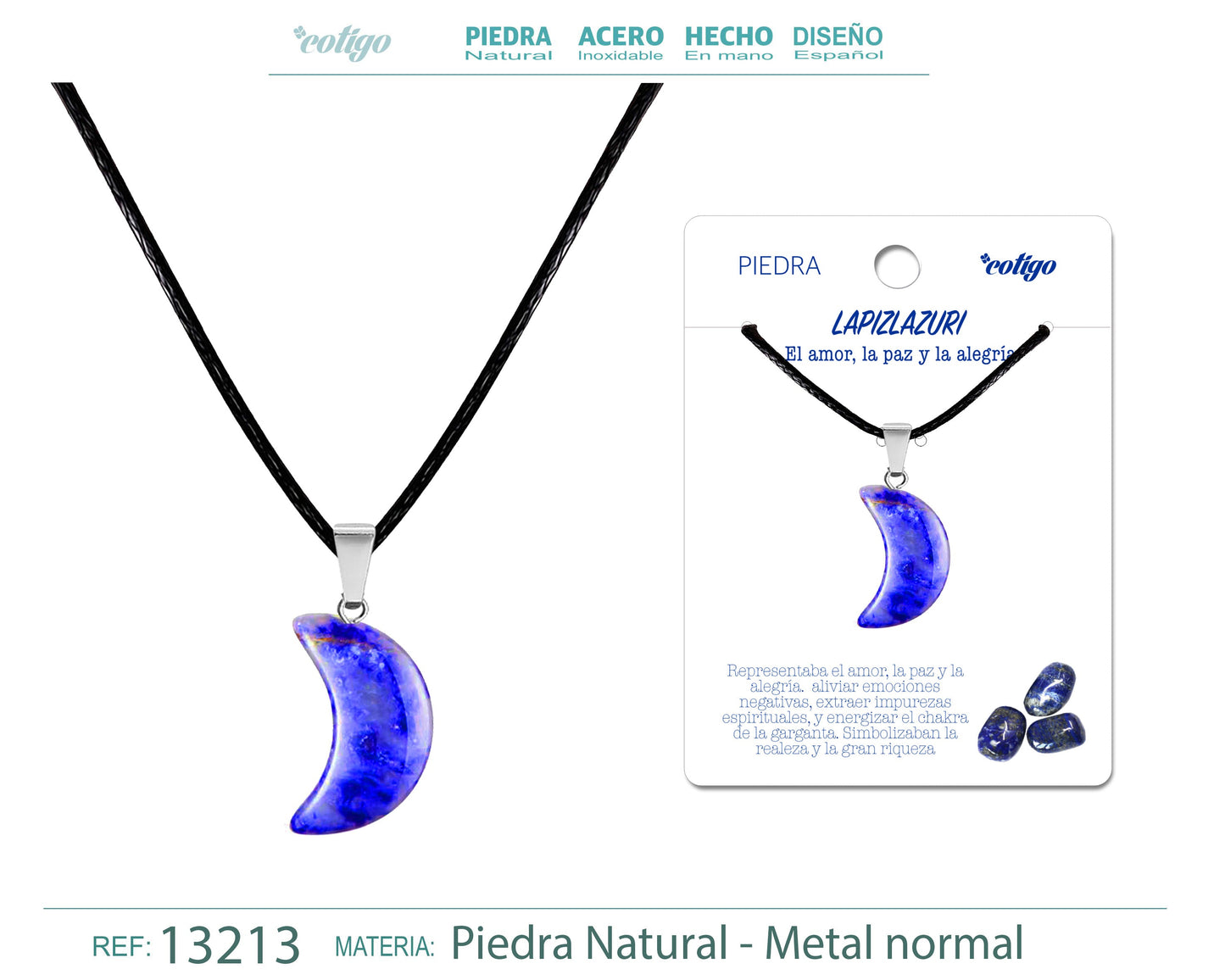 Colgante Luna de piedra Lapislazuli