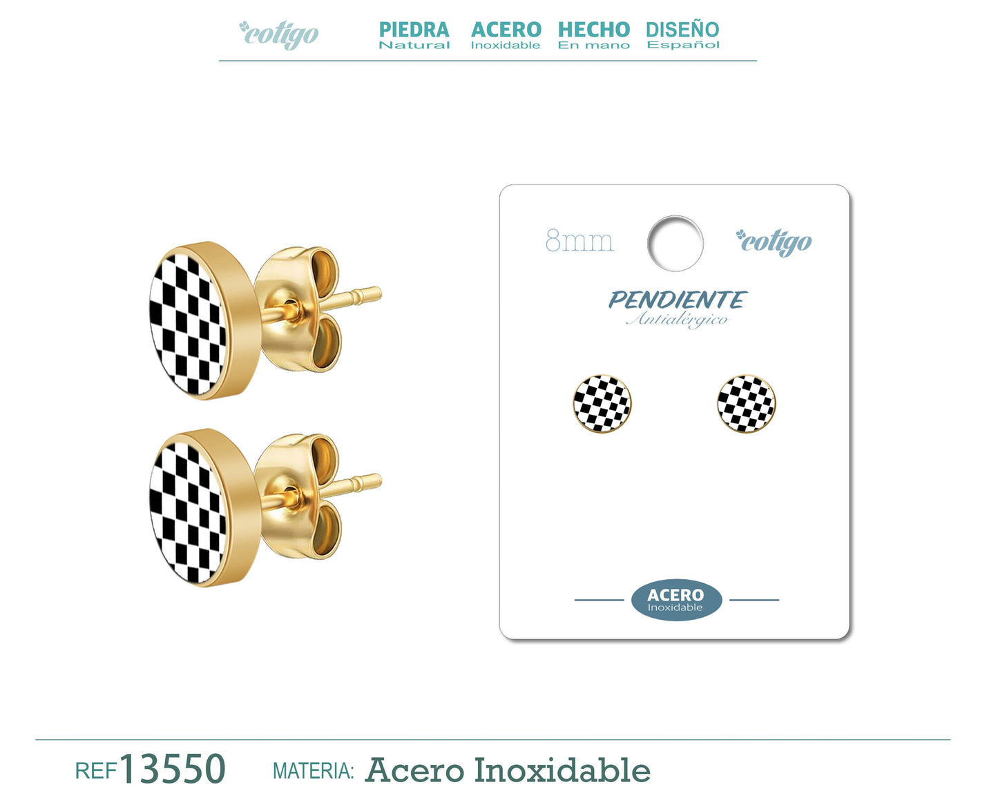 Pendiente Acero color Dorado