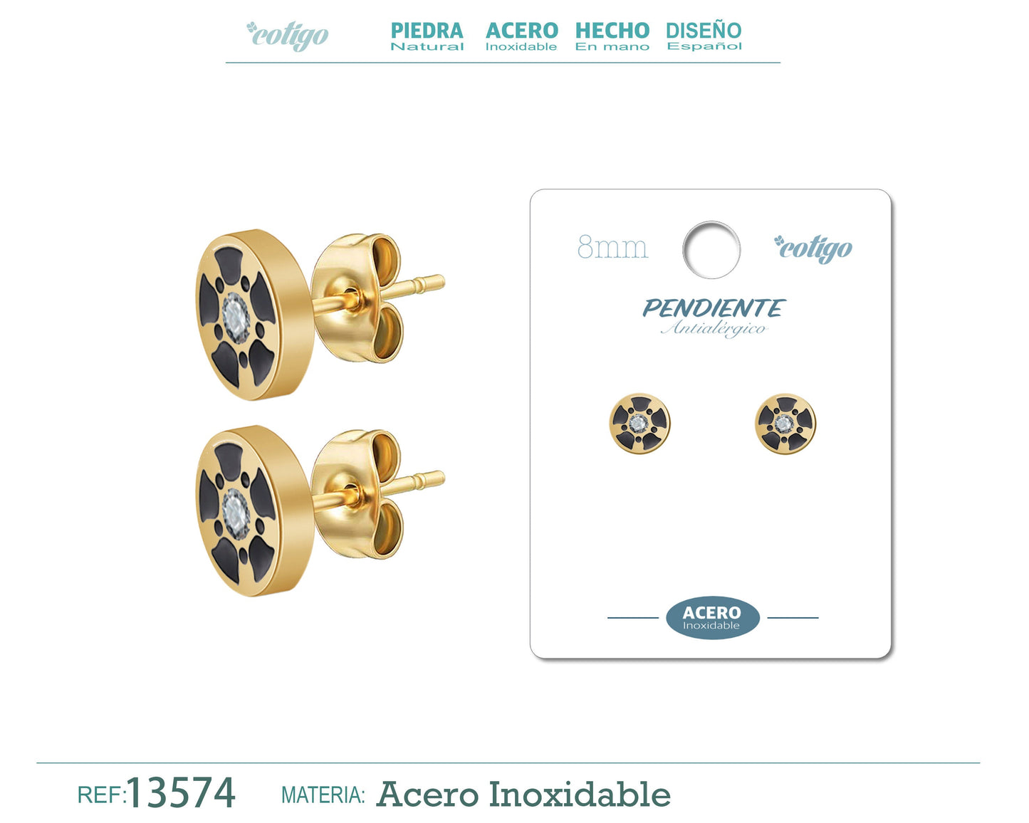 Pendiente Acero color Dorado