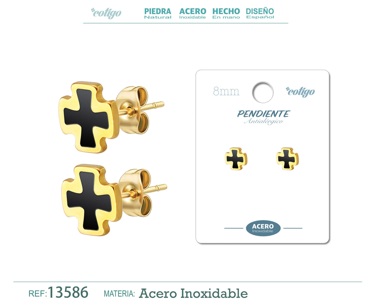 Pendiente Acero color Dorado