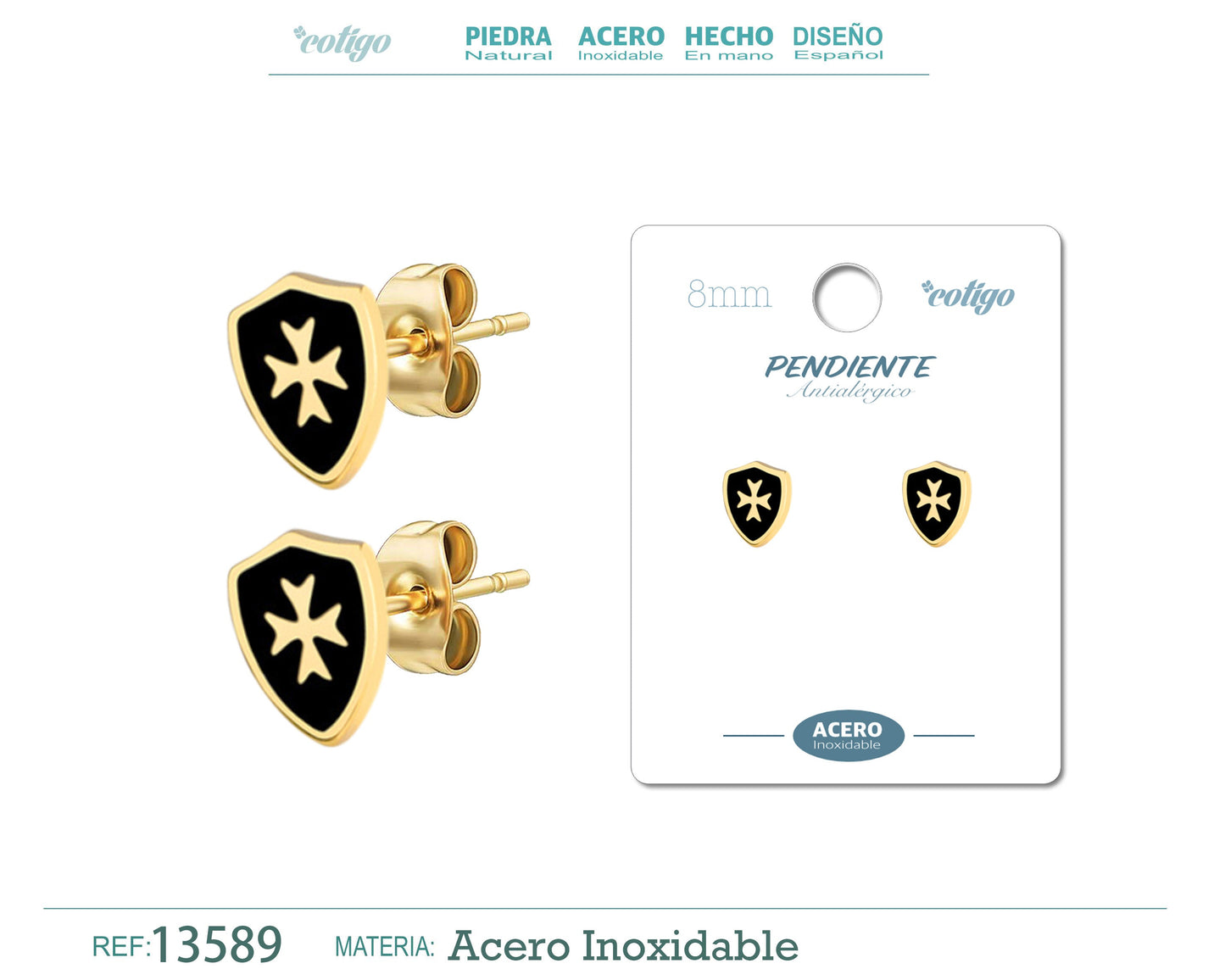 Pendiente Acero color Dorado