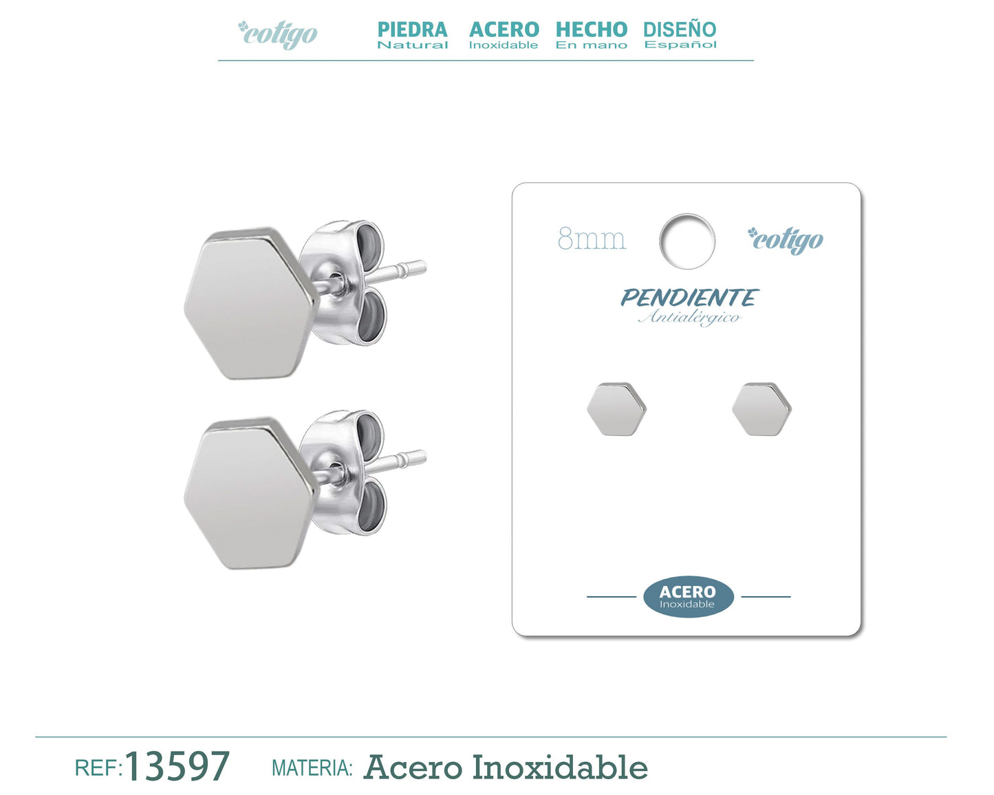 Pendiente Acero color Pladeado