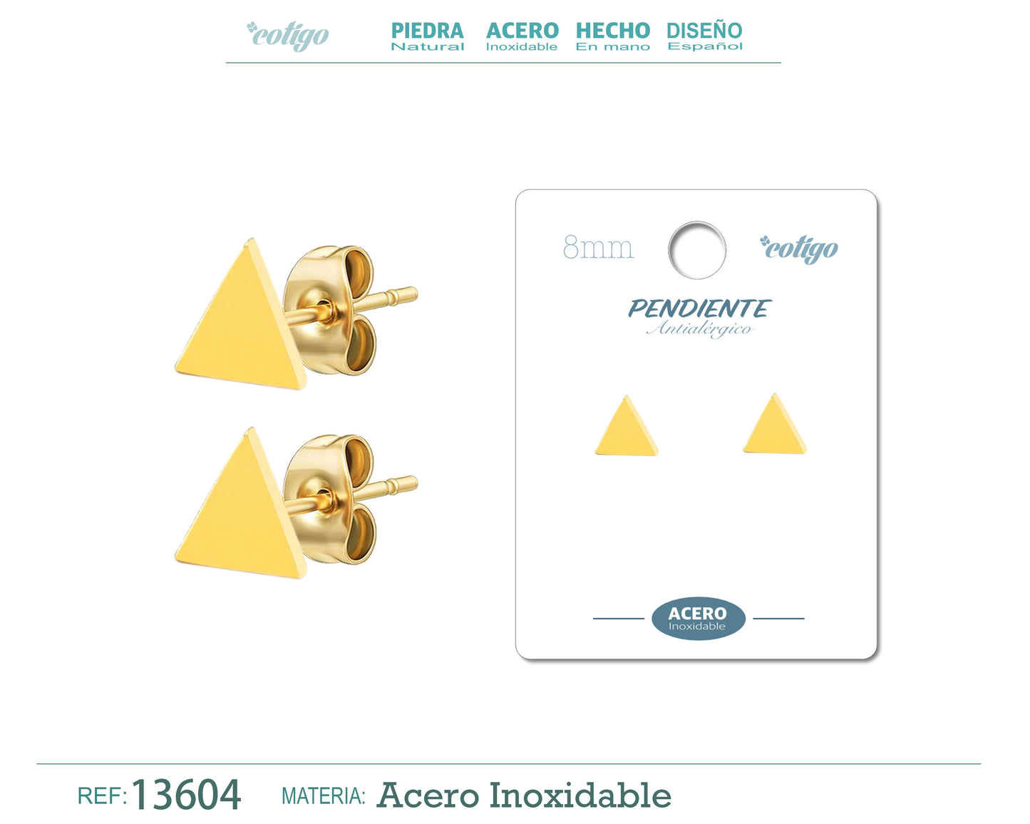 Pendiente Acero color Dorado