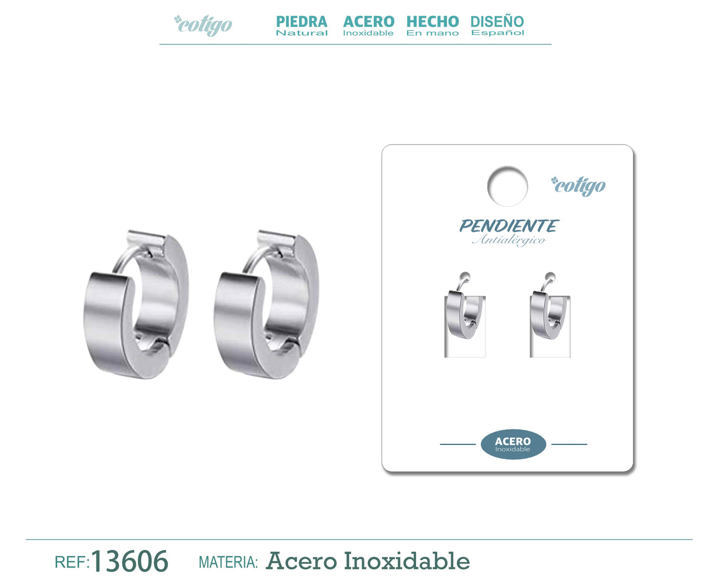 Pendiente Acero color Pladeado