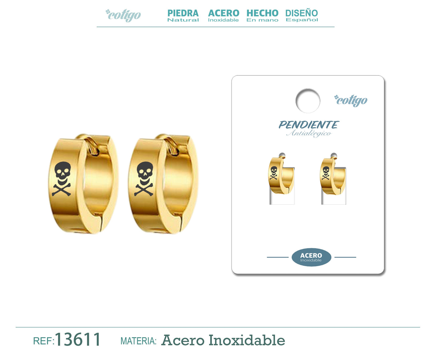 Pendiente Acero color Dorado