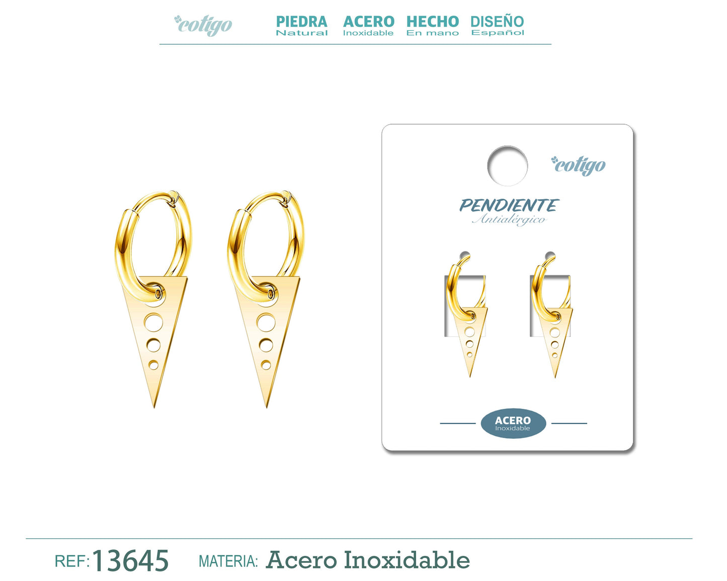 Pendiente Acero color Dorado