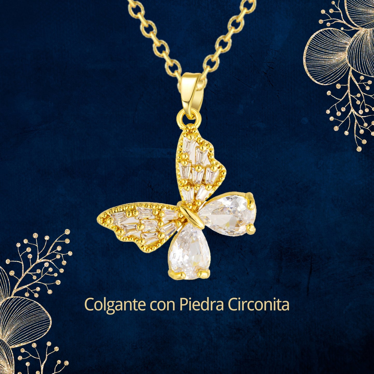 Collar Acero y colgante Cobre con Piedra Circonita para Regalar a Amiga