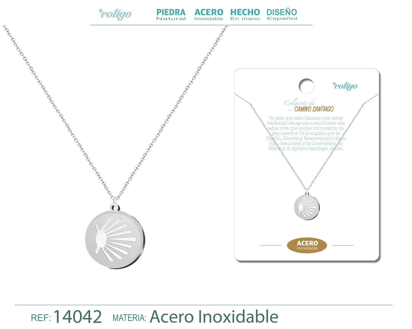 Colgante Acero La concha de vieir color Plateado - cotigo