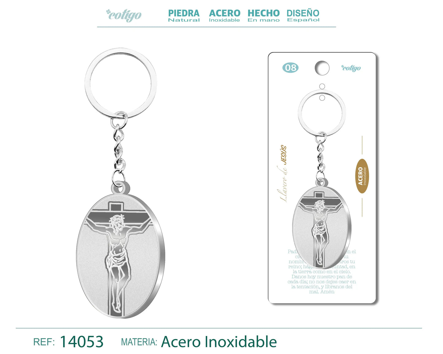 Llavero jesús Acero Inoxidable - cotigo