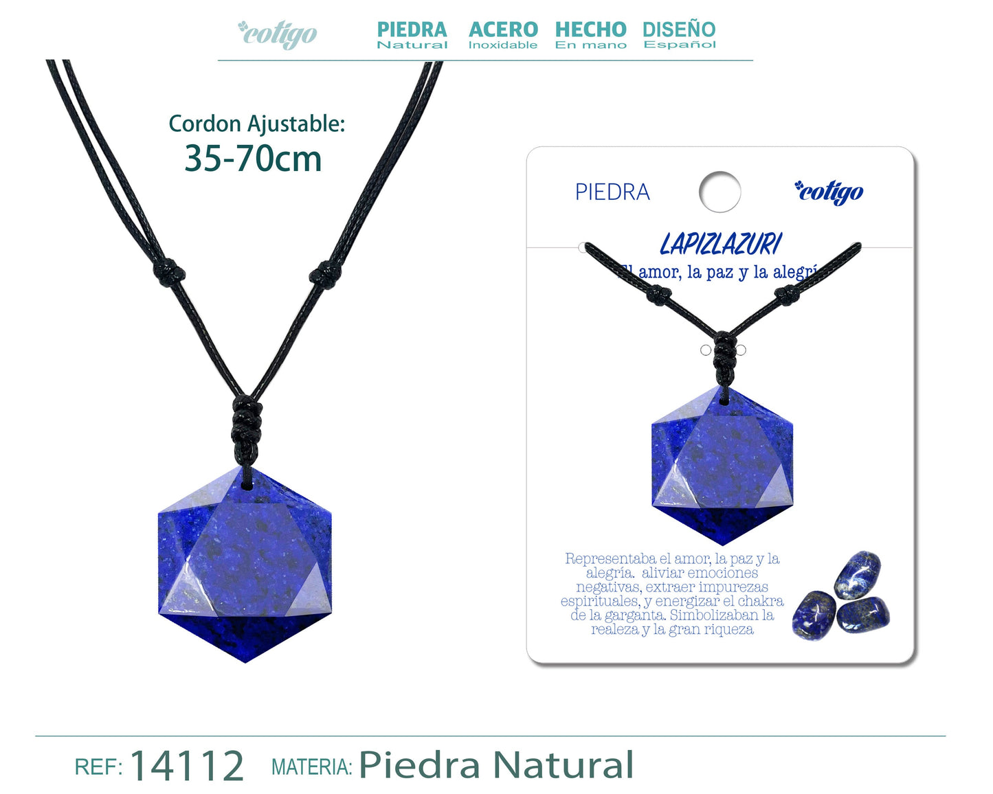 Colgante Estrella David de piedra Lapislazuli