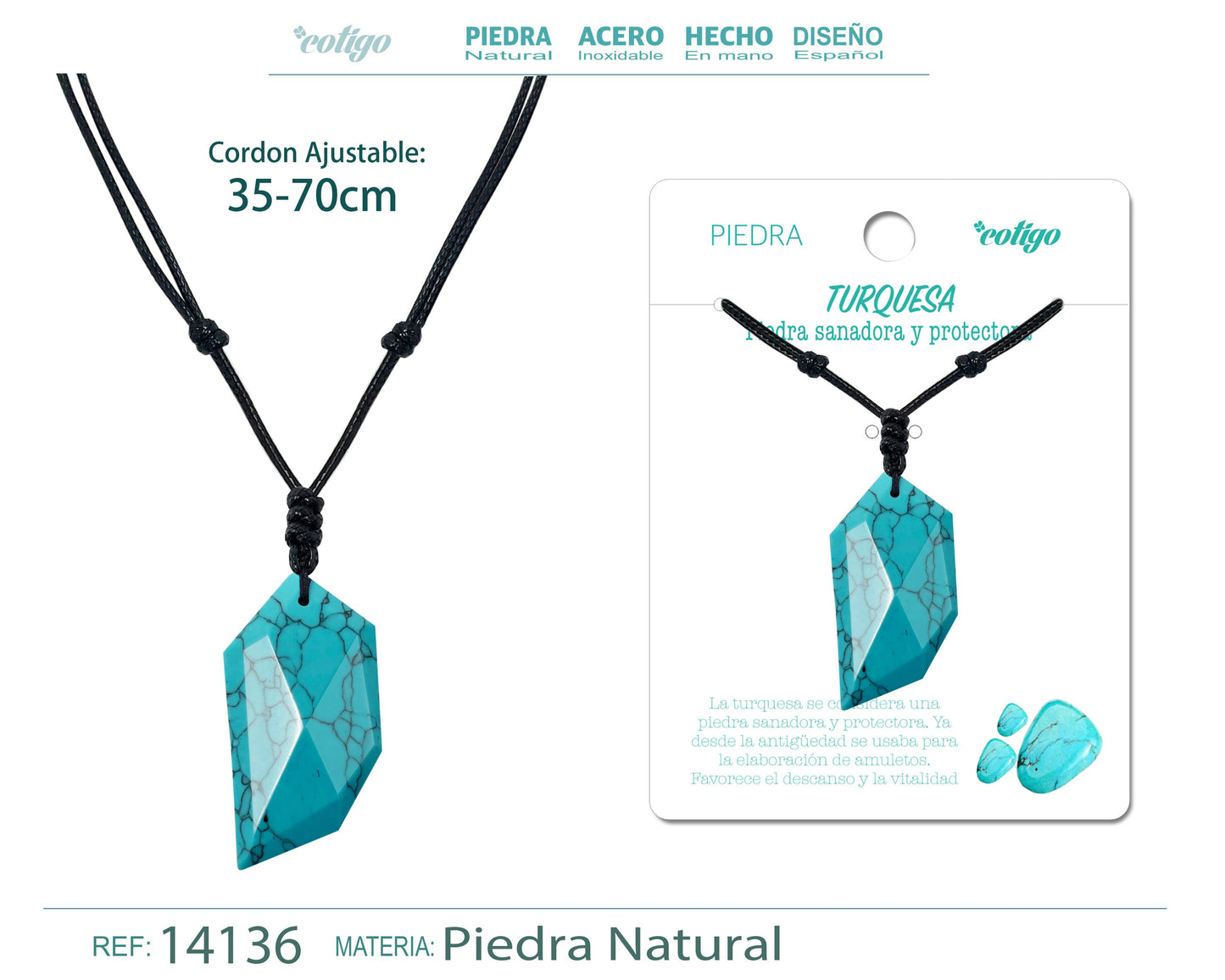 Colgante Diente lobo de piedra Turquesa