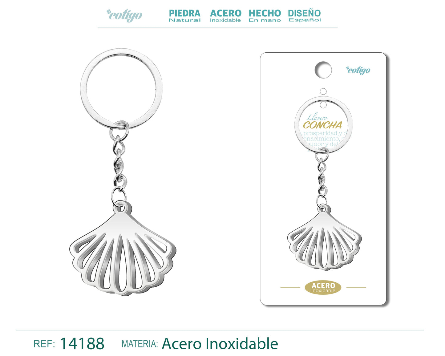 Llavero de Concha Acero