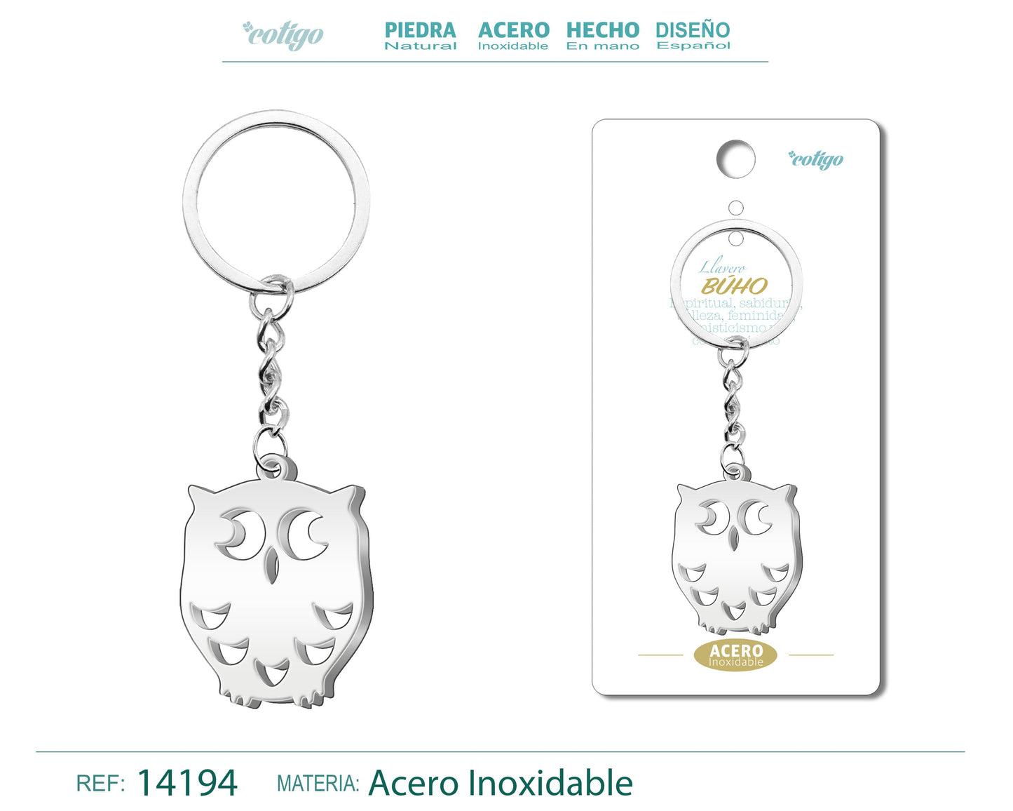 Llavero de Búho Acero