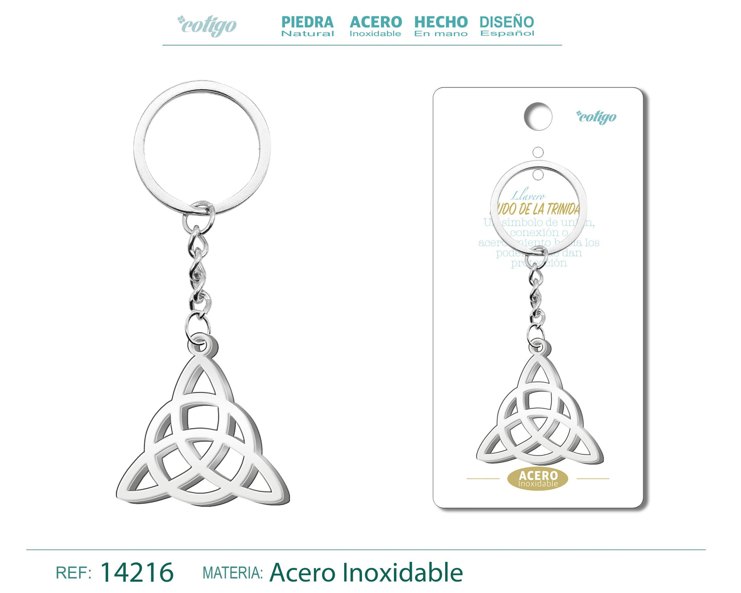 Llavero de Nudo de la Trinidad Acero